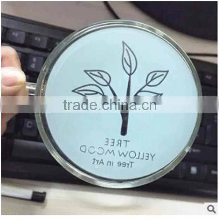 400ml Heat-resistant borosilicate glass cup with plastic lid and bamboo spoon