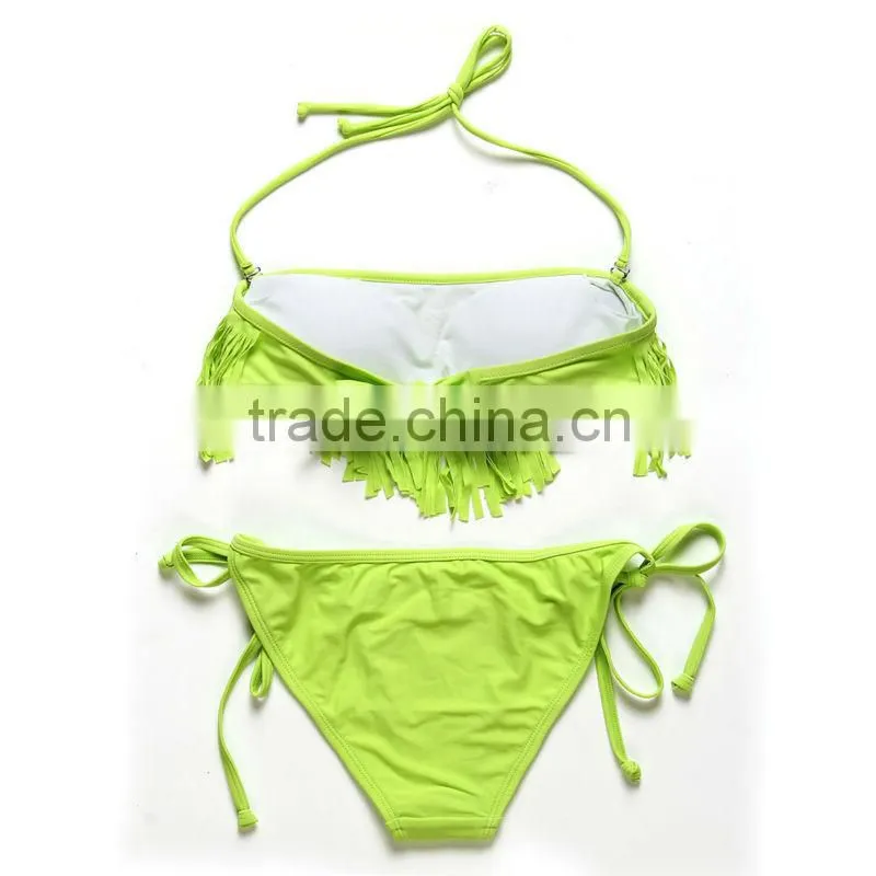 Latest Highly Elastic In Stock Women Tassel Bikini Swimwear