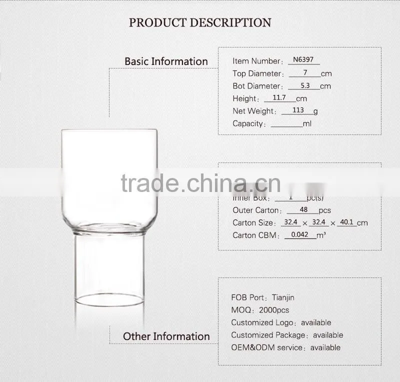 high borosilicate heat resistant glass wholesale glass liquor bottles splitter