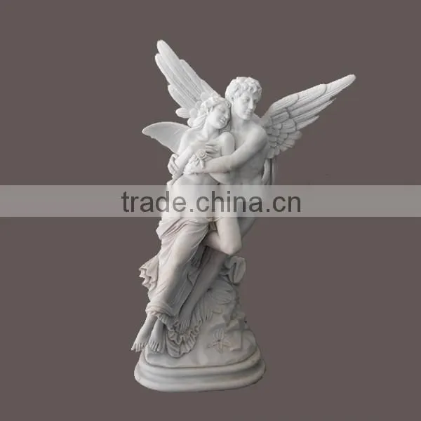 large white marble angel statue