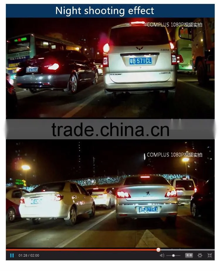 Factory price Loop video night-vision radar detector dash cam