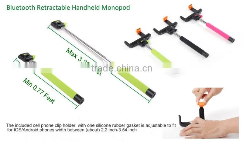 Upgraded Version Extendable Self-Portrait Camera Holder With Wireless Shutter Release For iOS/Android Phones-Support iOS8
