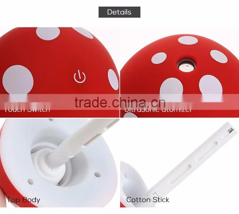 USB Mushroom Humidifier Led Light Diffuser Touch Button Ultrasonic Humidifier Cartoon Humidifier