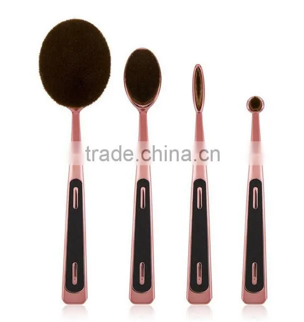 2016 Hot 10pcs rainbow color privalte label oval multi-purpose makeup brush with make up brush box
