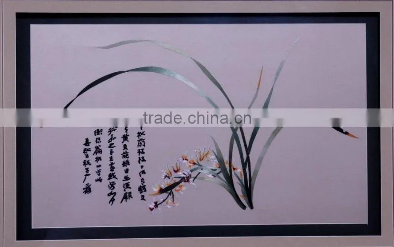 Handworked embroidery wall-hanging---Cymbidium