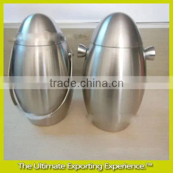 double wall Egg-shaped portable ice bucket, Double Wall Wine Ice Bucket,Wine Cooler,stainless steel Egg-shaped portable ice buck