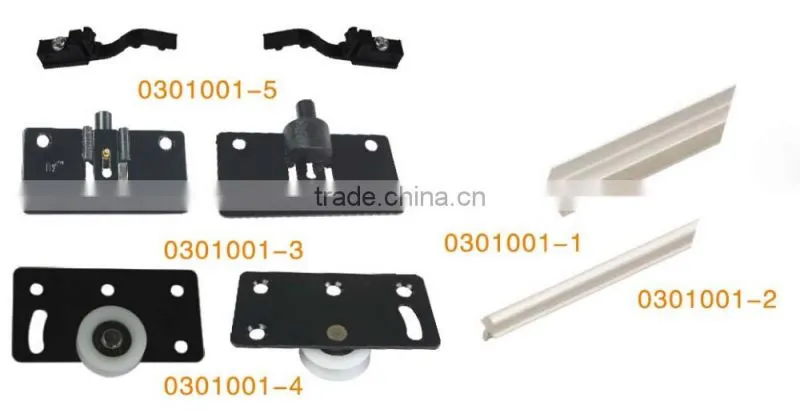 hot sell black steel and PA6 furniture hardware for sliding door weight max 40kg