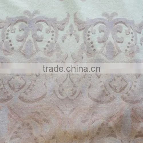 Lady half sleeves print woolen dress with V-shape neckline