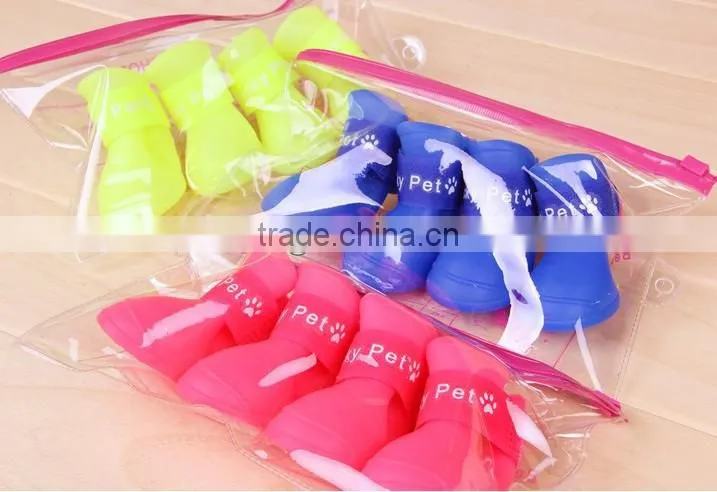 2015 New type jelly rain noble pet shoe socks for cats and dogs