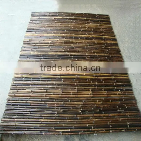 natural black bamboo fence in home and garden