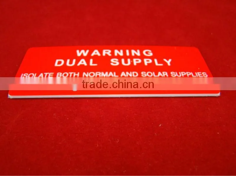 Engraved ABS Warning Tag