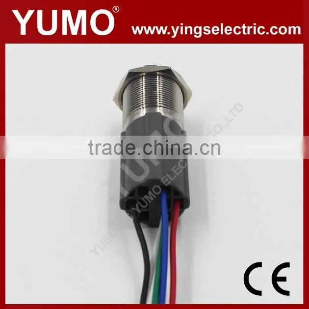 LA19 series IP65 5 pin terminal 5A/250VAC Stainless metal push button connector metal push button insert shell