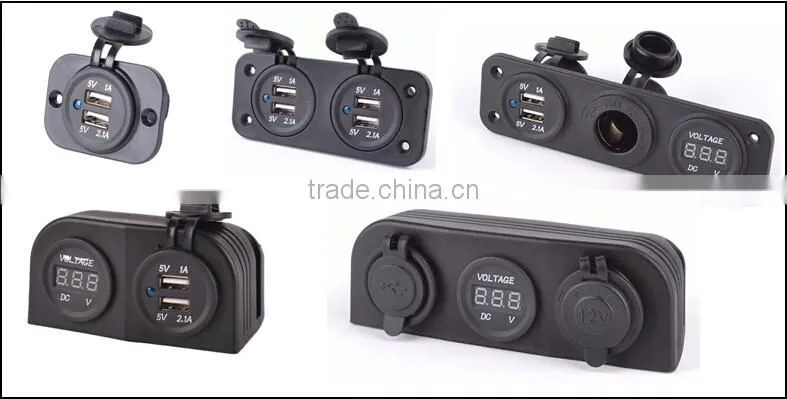 Motorcycles Car Waterproof Double USB Charger Adapter Socket 12-24V
