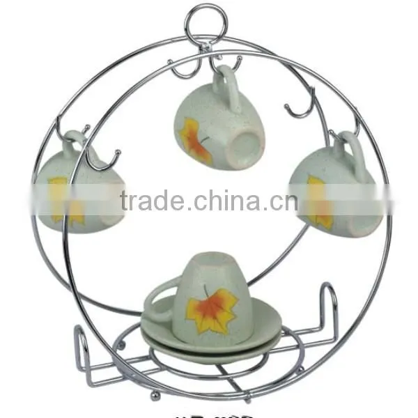 Round metal Household Use Type Coffee Cup Display Rack