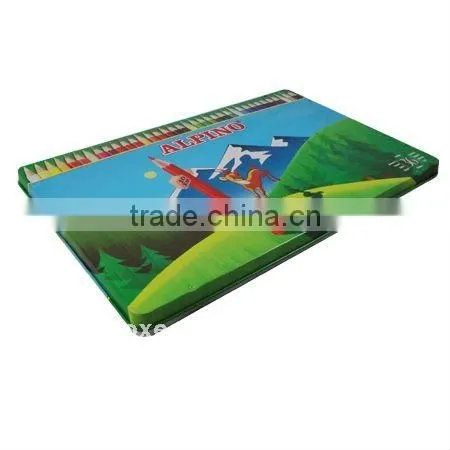 Alpino cartoon crayon hinged tin pencil case