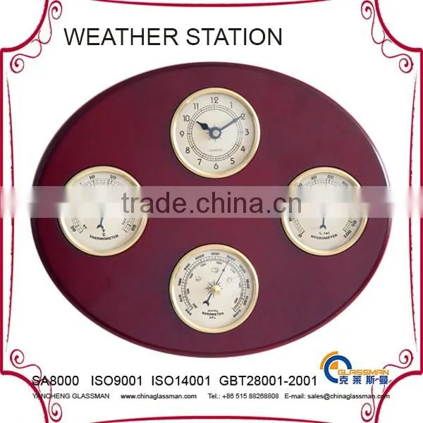 indoor multifunction weather station YG1615 with wood base