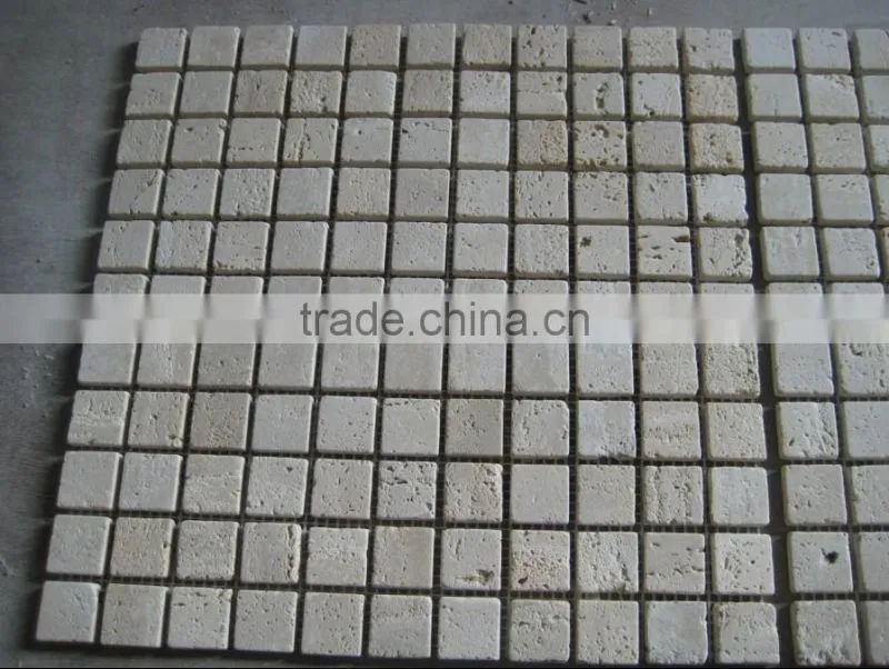 Cheap travertine marble mosaic tile design for wholesale