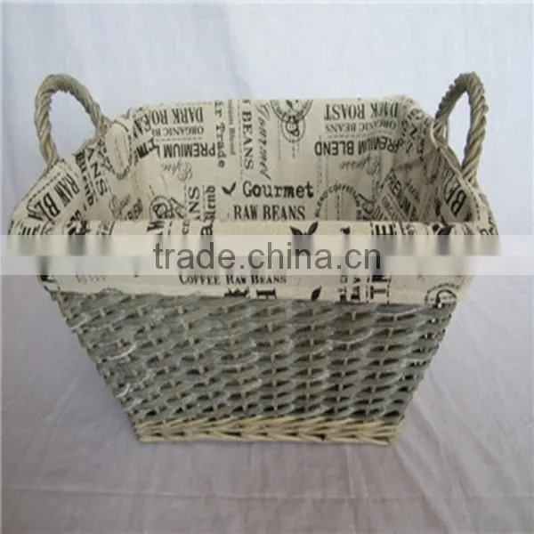 High quality storage basket with liner,wicker storage basket with liner wholesale