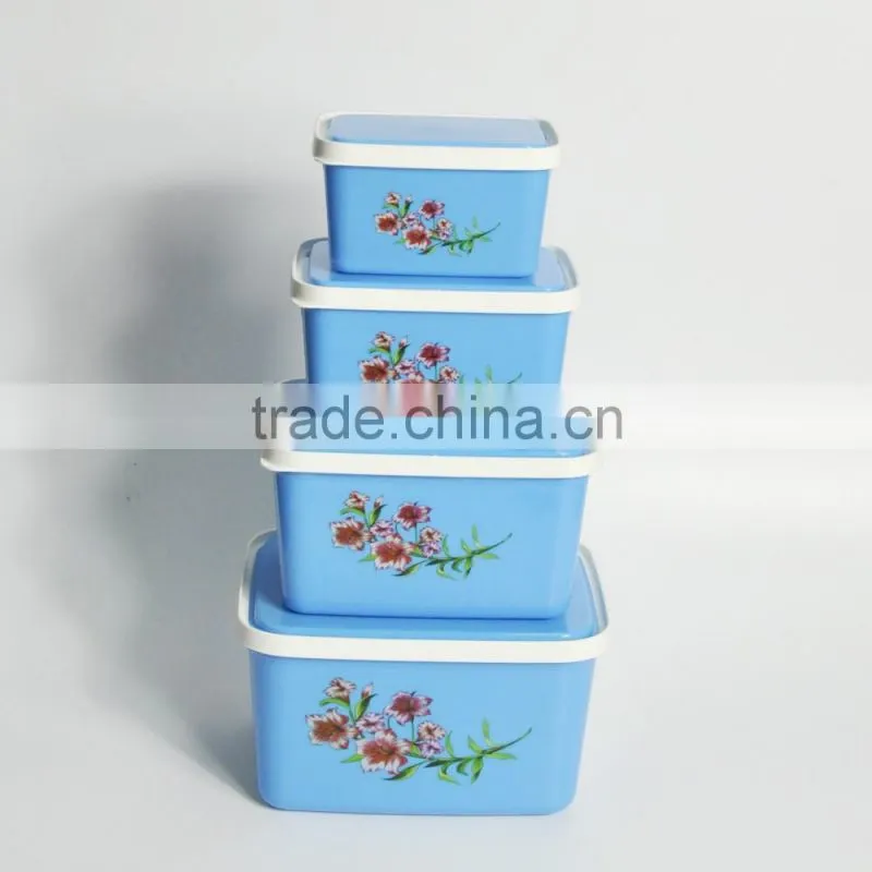 4 pieces food grade pp plastic storage container