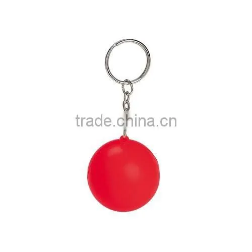 Portable foam rubber anti stress keyring with pu ball