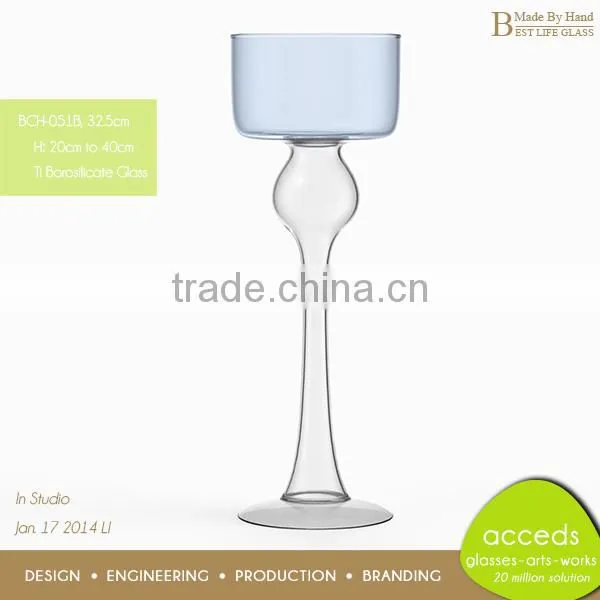 Heat Resistant Hand Made Glass Candle Holder