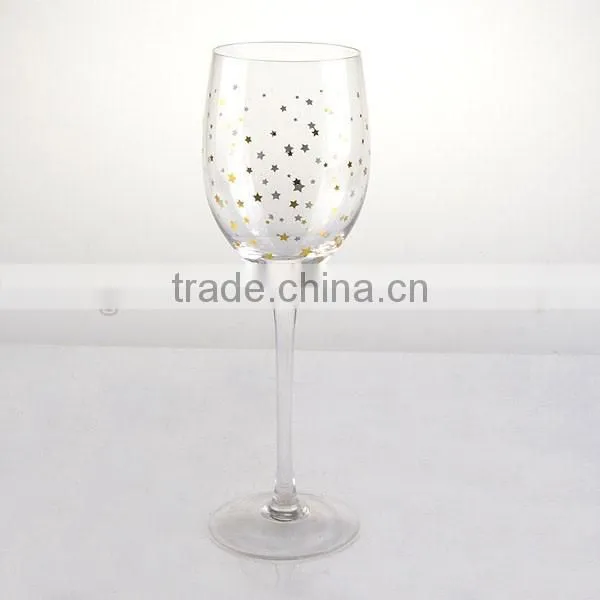 High quality wine glass set with star decal