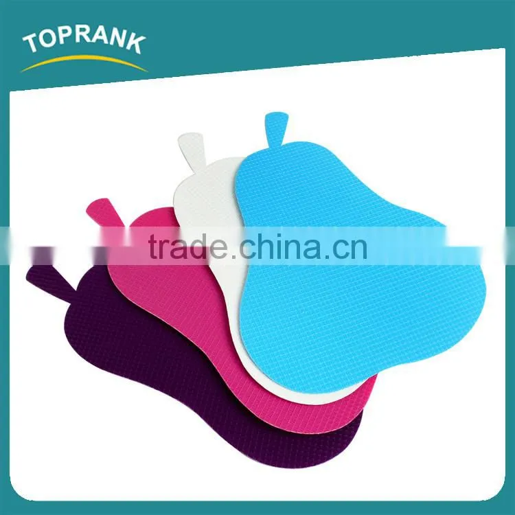 Toprank High Quality Pear Shaped Color Coded Chopping Board Flexible Plastic Cutting Mat Set Thin Vegetable Cutting Board
