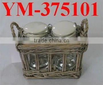 full willow candle holder with four glass