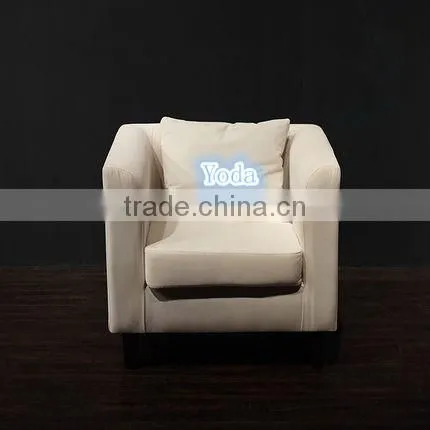 Creamy White Fabric Sofa for Shoe Store
