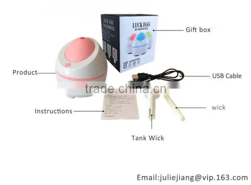 Cool Mist USB Mini Portable Quiet Personal Travel Humidifier with Night Light, Auto Safety Shut-off,Timer function, Adapter & Fi