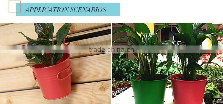 Garden galvanized or iron outdoor garden planters flower pot flowers