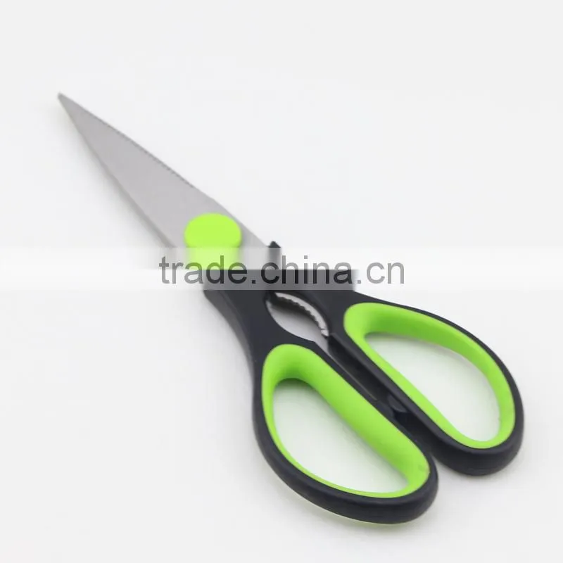 Green Handle Stainless Steel High Quality Multi Kitchen Scissors