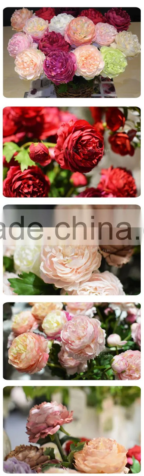 cheap single stem cloth silk ranunculus flowers low moq wholesale hotel decoration