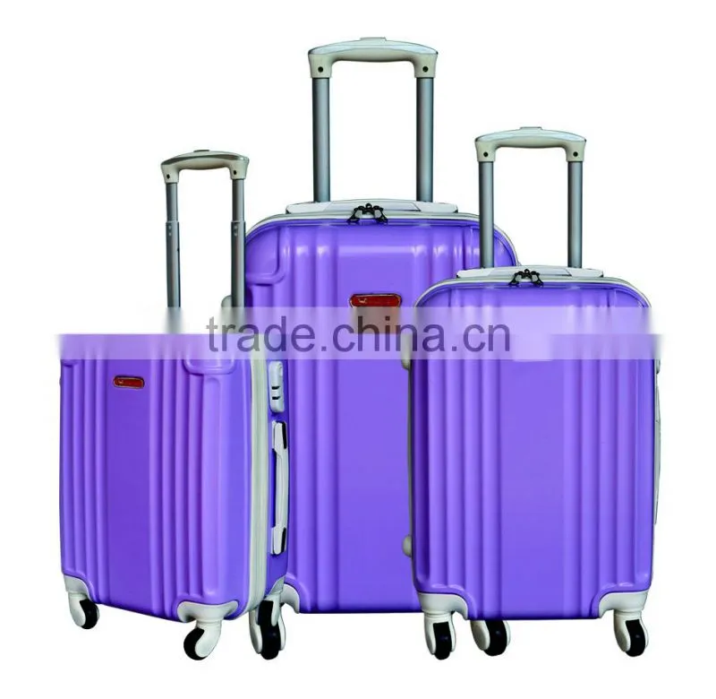 Bright color trolley luggage abs set