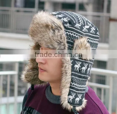 Winter fur trapper hat winter custom trapper hat