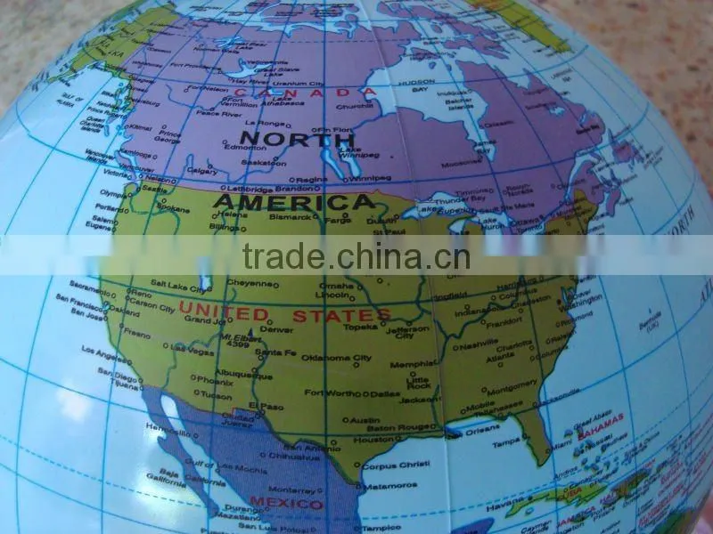 Deflated size 16 inches inflatable globe ball