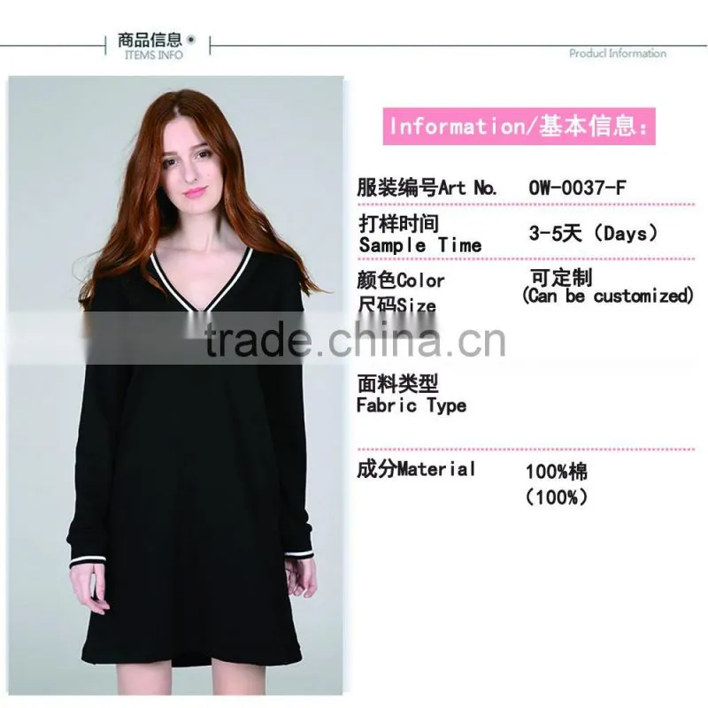 long sleeve casual summer women dress cotton