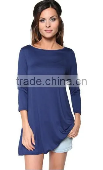 Online Shopping China Clothes Long Flowy Elbow Sleeve Jersey Tunic For Women
