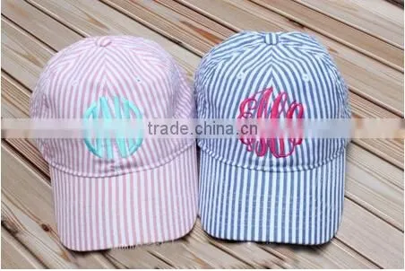 New arrival promotional personalised custom Seersucker Baseball Cap
