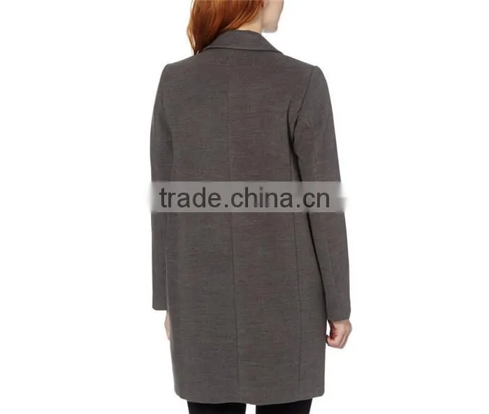 ladies grey single breasted three quarter length vintage winter coat