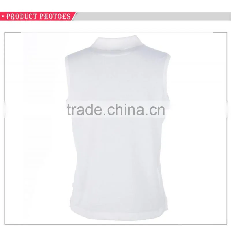 Sleeveless cotton elastane women golf custom polo shirt