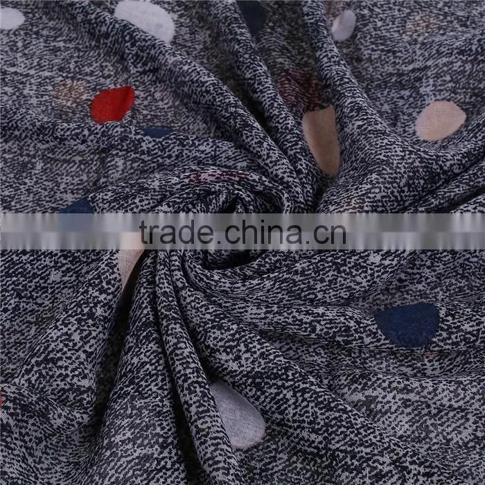 Voile Scarves & Wraps Rectangle Black Light Brown Dot Wholesale Scarves