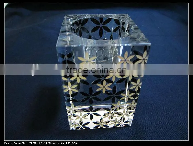 Hot sale Crystal candlesticks with flower