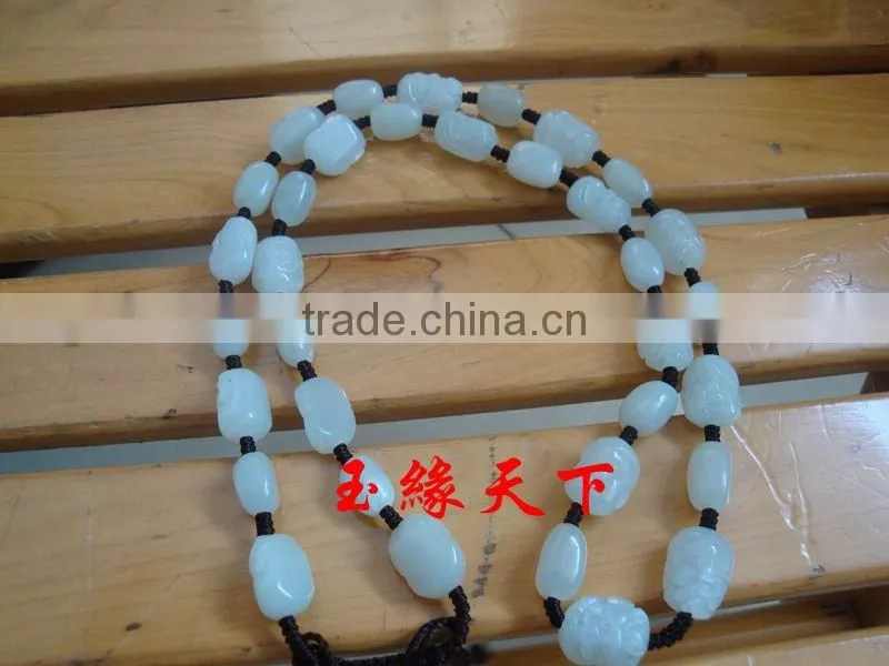 jewels jade Hetian jade jade necklace male eighteen Arhats handmade Jade Pendant Necklace Chain Lanyard Mens Genuine jade stone