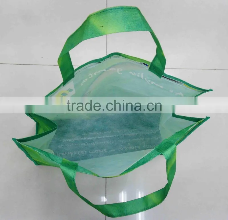Recycled transfer printed pet nonwoven bag
