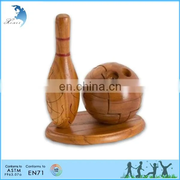Wooden Kong Ming Lock Color baby Toys and decoration, Wooden Unlock Toys