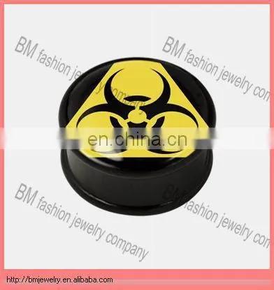 Coated titanium flesh tunnel piercing screw plug piercing stainless steel body jewelry