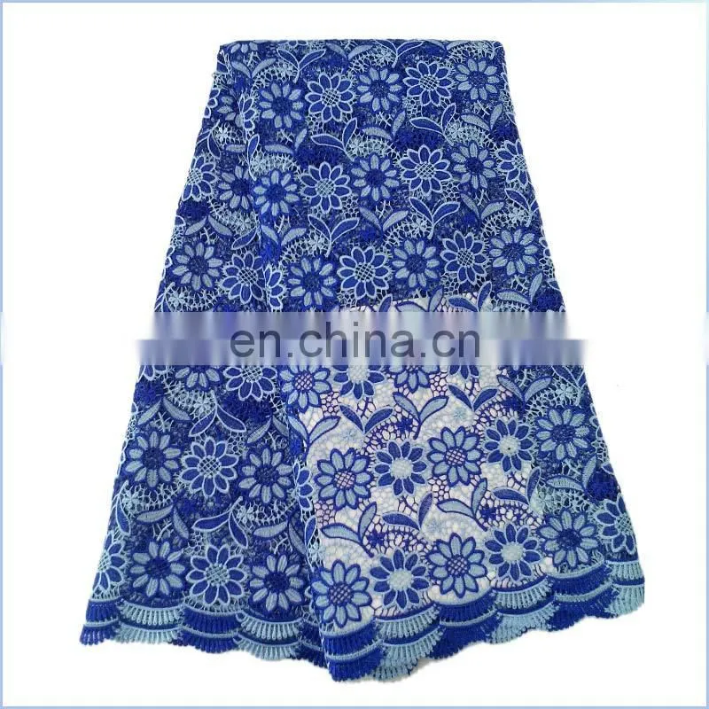 high quality 100% Cotton embroidered african guipure lace fabric for wedding dress LS15073137 LS15073138