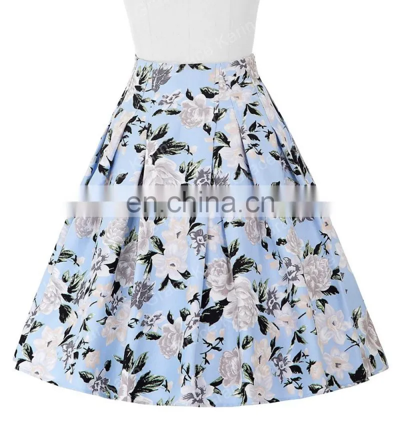 Grace Karin Occident Ladies Vintage Retro Floral Pattern Cotton Skirt 9 Patterns CL008925-8