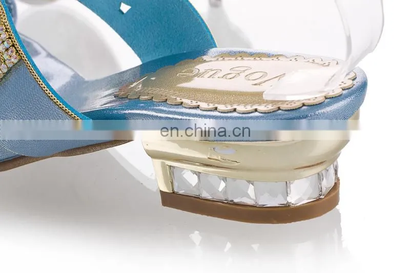 2015 Blue Italian ladies shoes and matching bags with shining stone